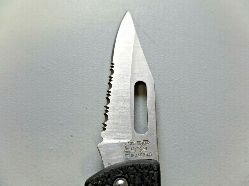Frost Cutlery Folding Pocket Knife Black Handle 6 3/4" Long