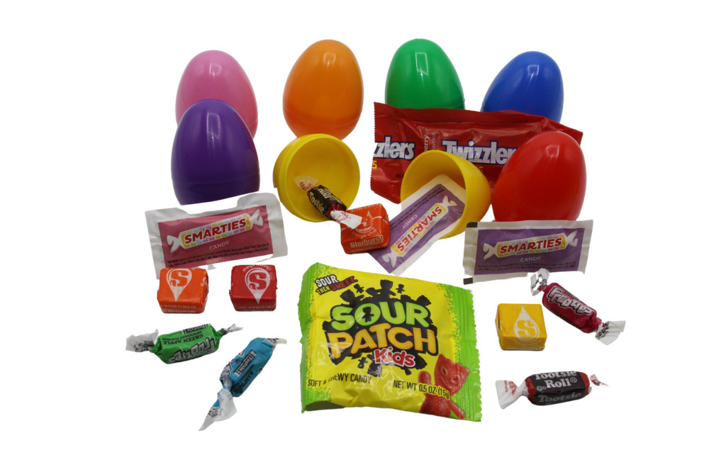 Plastic Easter Eggs Filled with 1 Candy - 1000 Count