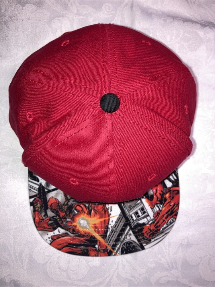 Deadpool Hat Marvel Snapback Adjustable With Sticker