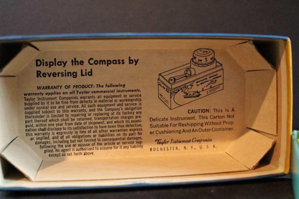 Vintage Compass - Taylor Navigator Compass - Self Illuminated - with Box