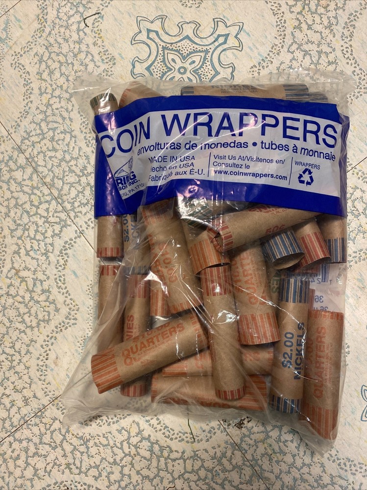 Assorted Pre-Formed Coin Wrappers 36 Pieces BB3