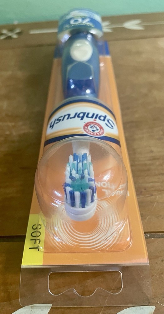 Arm & Hammer Spinbrush Toothbrush Holder Soft Bristle Blue New Open Box