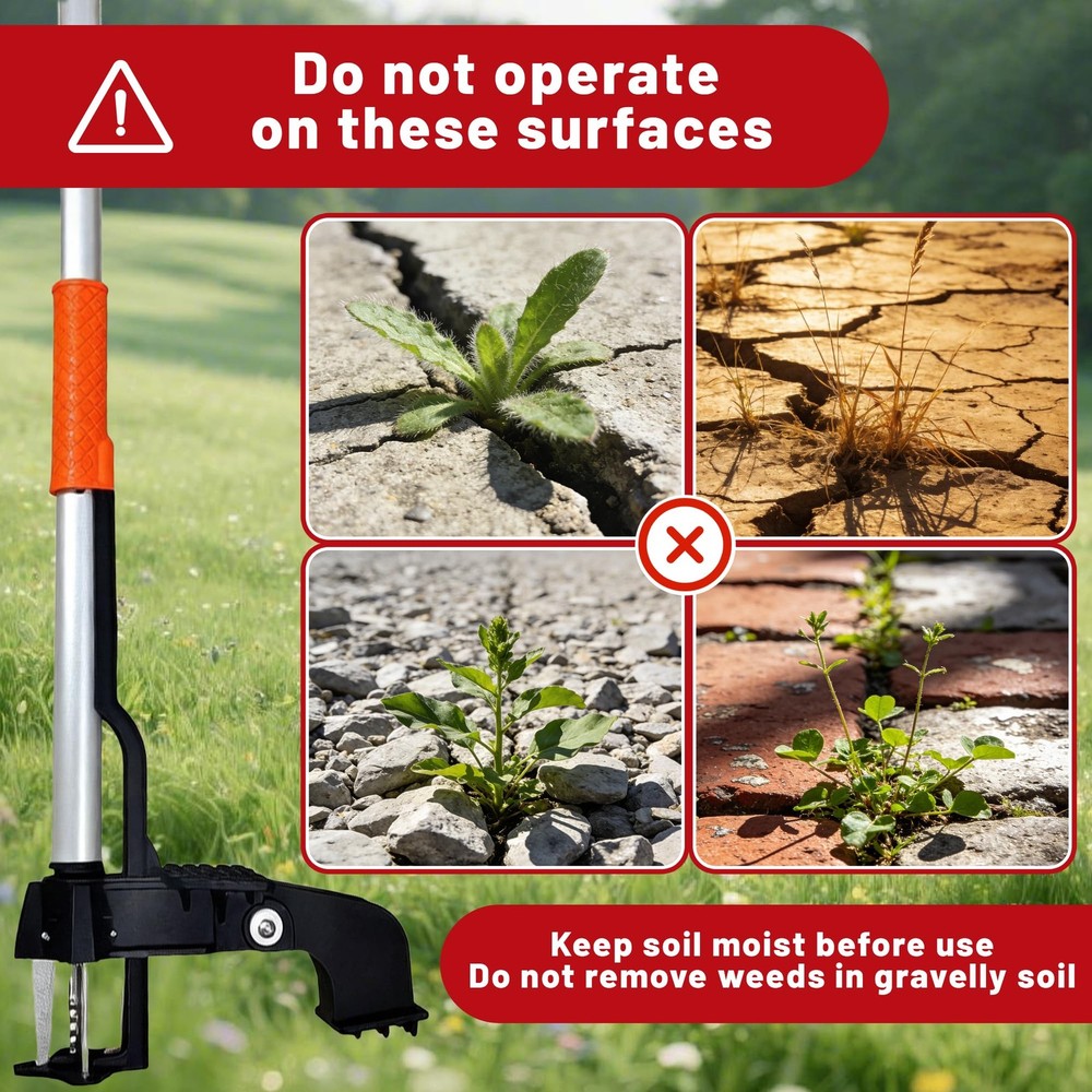 Standing Weed Puller Tool with 4 Claws, Upgraded Weed Remover Tool with Long ...