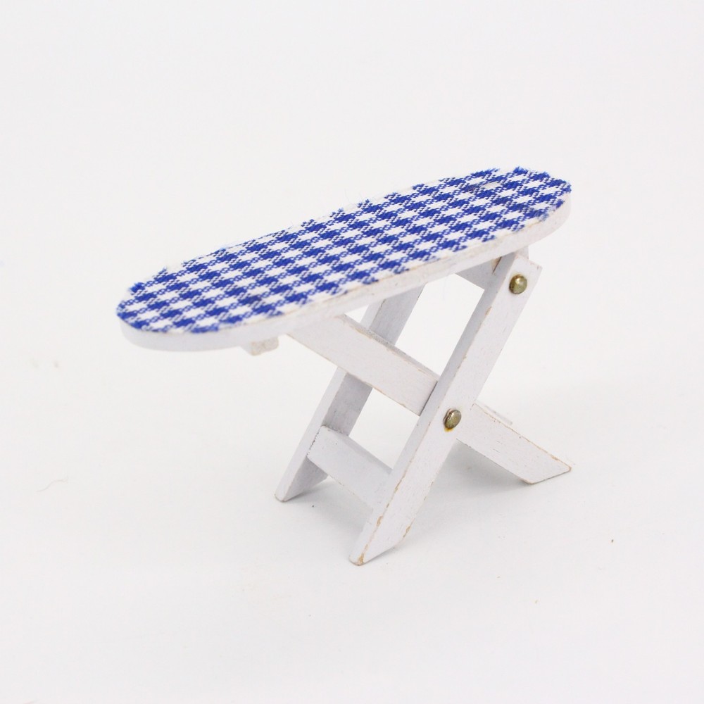 1:12 Dollhouse Miniature Ironing Board Blue Gingham Laundry Accessory