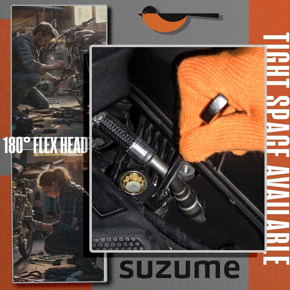 Durable 72 Teeth Flex Head Wrench Set - Chrome Vanadium Steel for Professionals