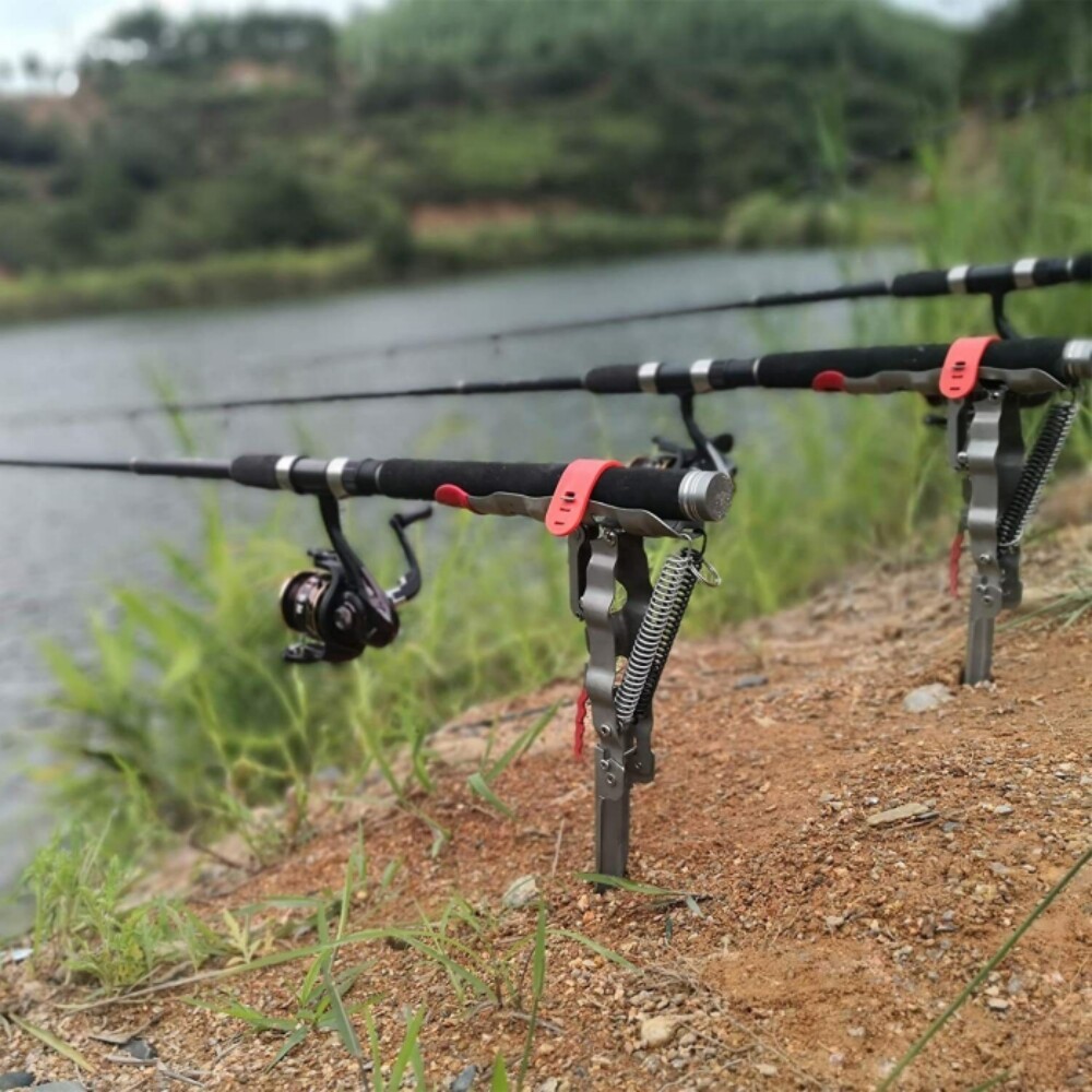 Highly Sensitive Fishing Rod Holder with Automatic Tip-Up Hook Setter Spring