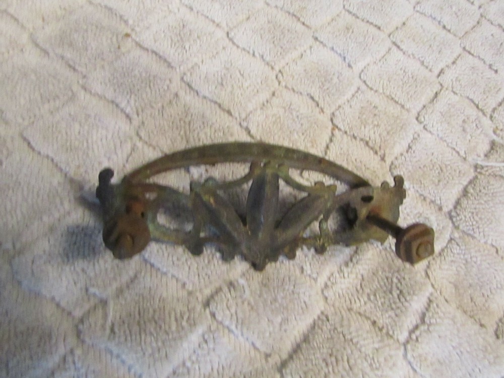 Antique Victorian Age Brass Drawer Pull Decorative Listing 5