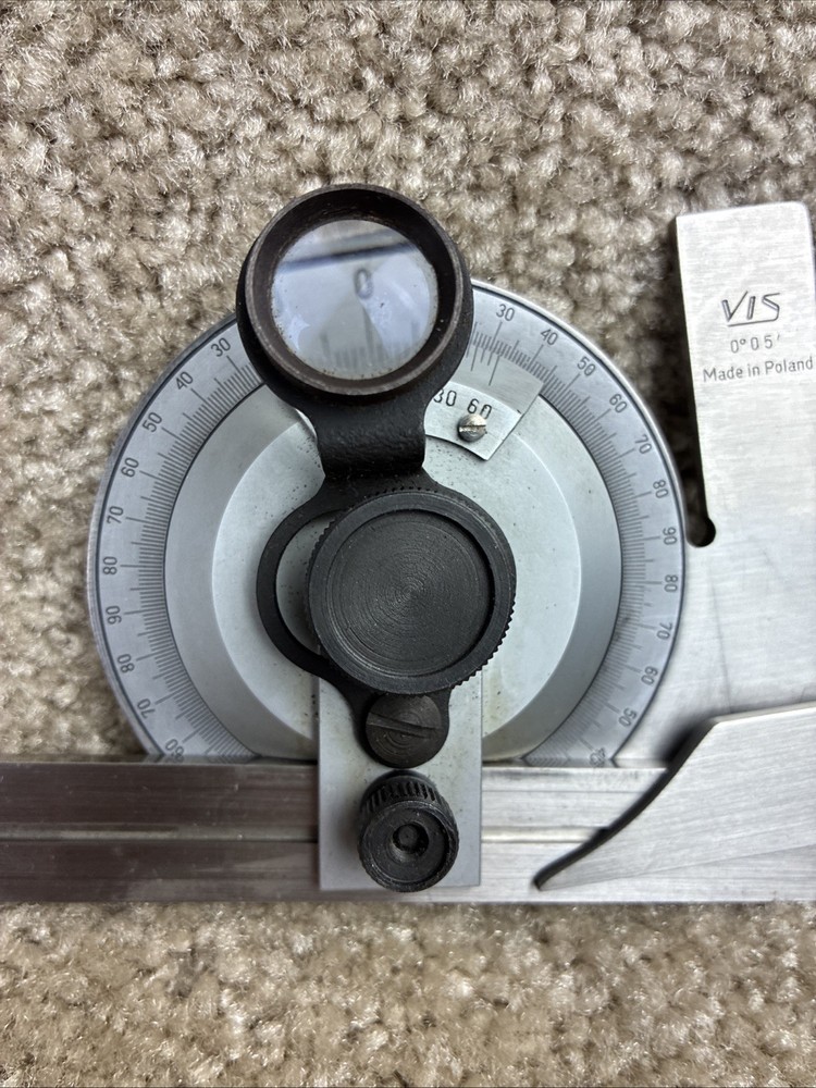 VIS UNIVERSAL BEVEL PRECISE PROTRACTOR SQUARE W/ FINE ADJUSTMENT 12" BLADE