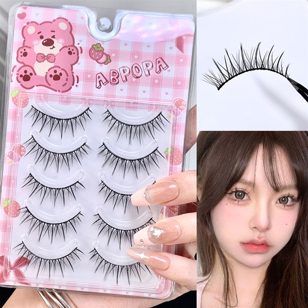 Natural Dense Eyelashes For Makeup 12mm Black False Eyelashes Set