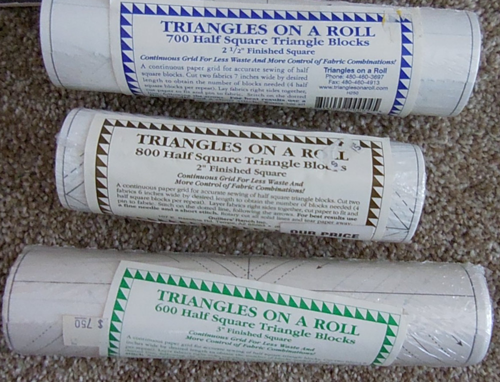 NOS Triangles On a Roll Dodd & Dutton Book + Half Square Triangles, 3 Sizes!