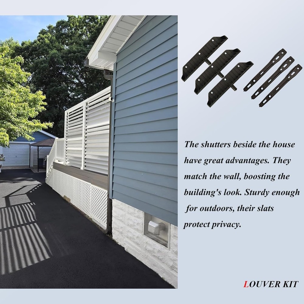 Louver Bracket Kit, Deck Sunblind System, Shutters Hardware System for Window...