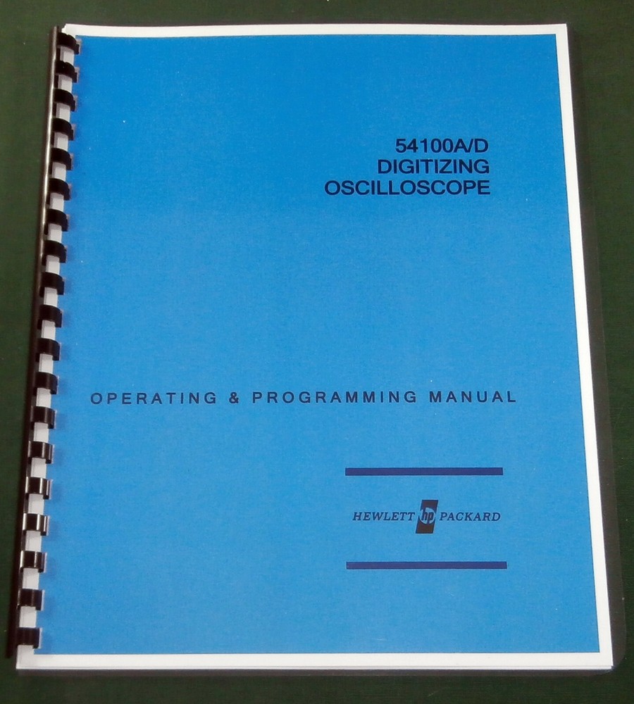 HP 54100A/D Operating and Programming Manual: Comb Bound & Protective Covers