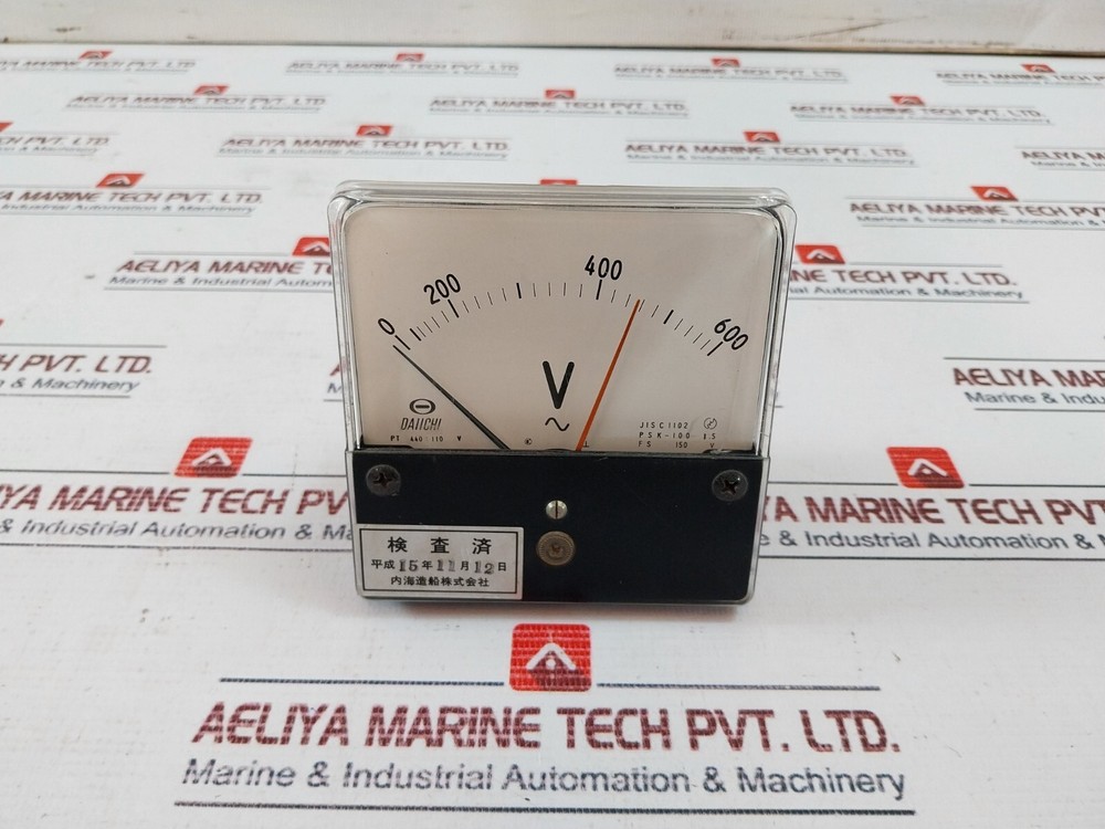 Daiichi JIS C 1102 Voltmeter 0-600 V