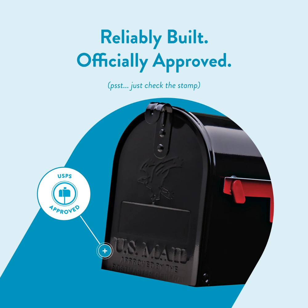 Architectural Mailboxes Elite Galvanized Steel Medium Post-Mount Mailbox in Blac