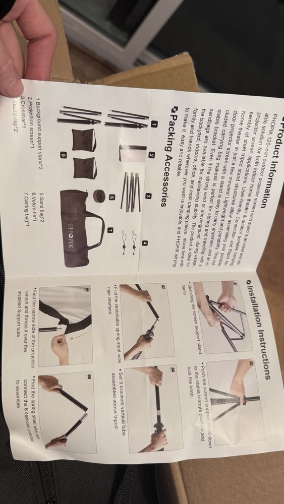 120” Portable Projector Screen with Stand | 4K Ready | NEW