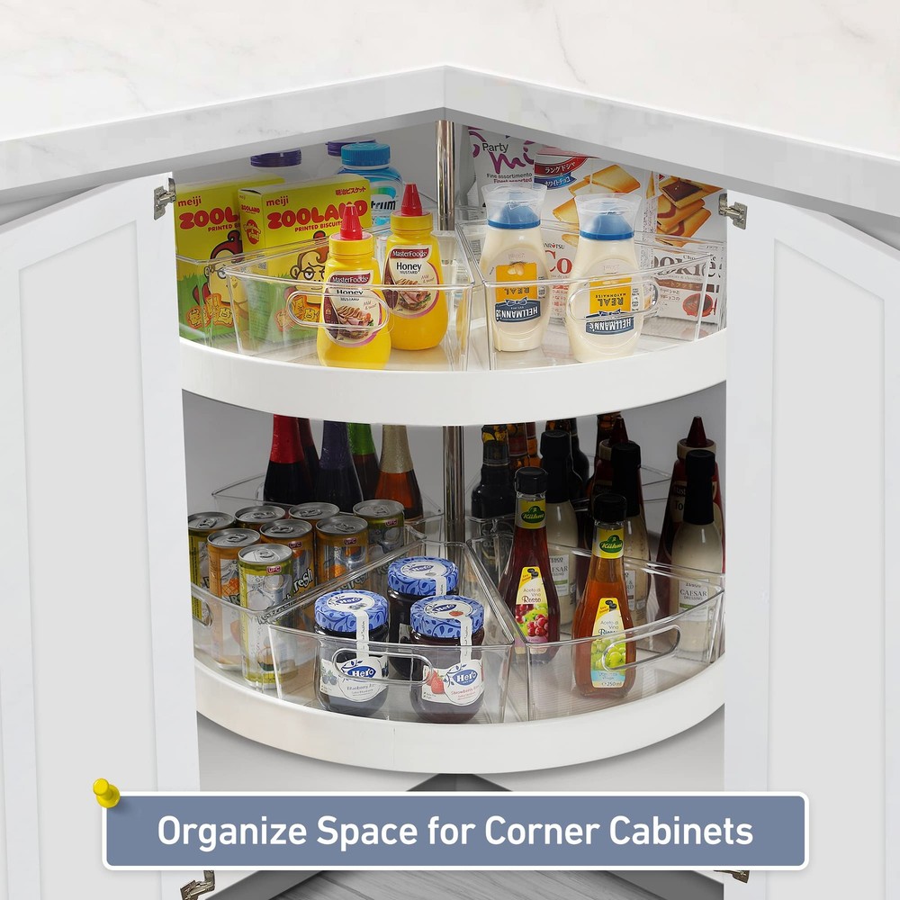 Lazy Susan Organizer for 26" Diameter Corner Lazy Susan, Plastic Kitchen Cabi...
