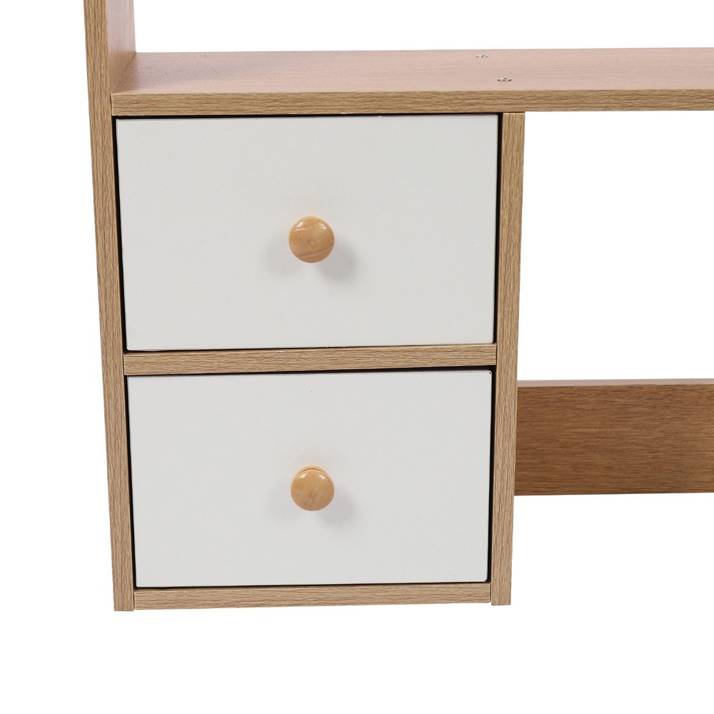 Desktop Storage Rack with 4 Cabinets - Space-Saving Bookshelf Organizer Elegant