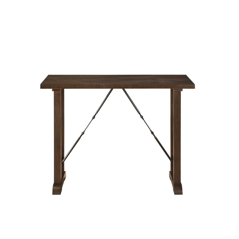 Neil 3 Piece Counter Height Set- 1 Table- 2 Stools- Cherry Brown Solid Wood