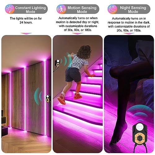 Motion Sensor LED Light Strip 19.68ft 3M*2 Sets Under Bed 19.68 ft/6M 2 Set