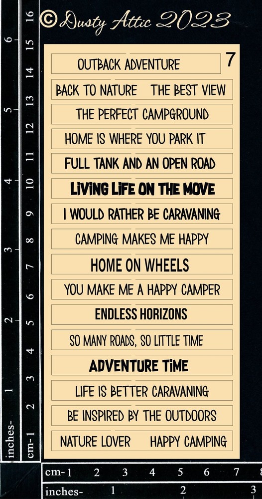 Dusty Attic Chipboard 3x6 - Word Strips #7, DA3717