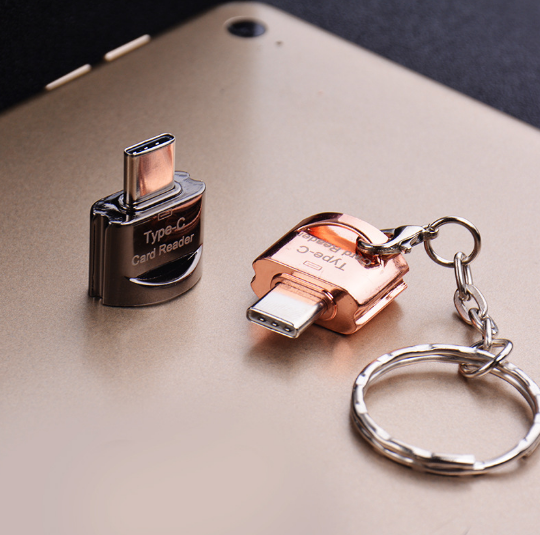2pcs Mini TF Card Reader Type-C Mobile Phone Fast Speed OTG MicroSD Card Reader