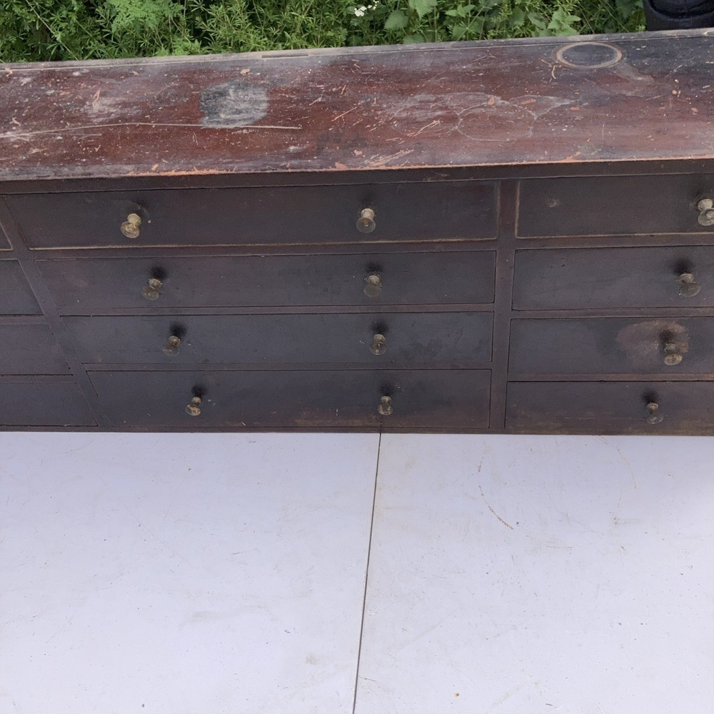 Vintage 9 Drawer Engineers Tool Makers Cabinet Chest- Upcycle