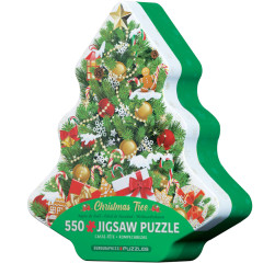 eurographics 550 Piece Christmas Tree Tin Puzzle
