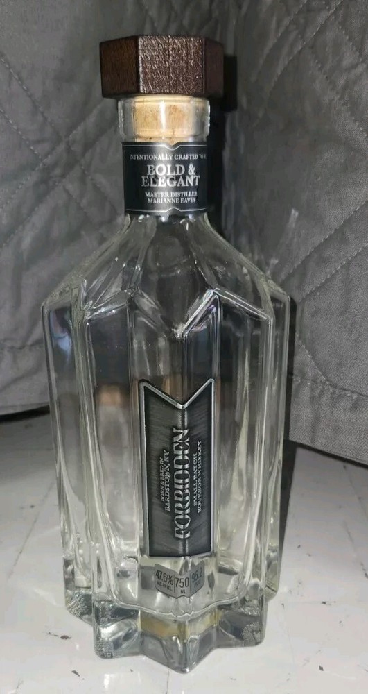 Empty Forbidden Whiskey Bottle Bourbon Bold Elegant Nice Shape