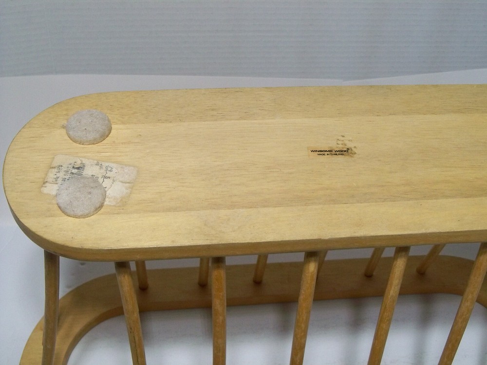 Wooden Magazine Rack, Worn Finish
