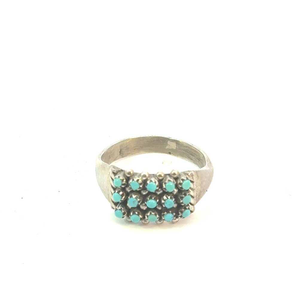 Haloo Zuni silver snake eyes ring
