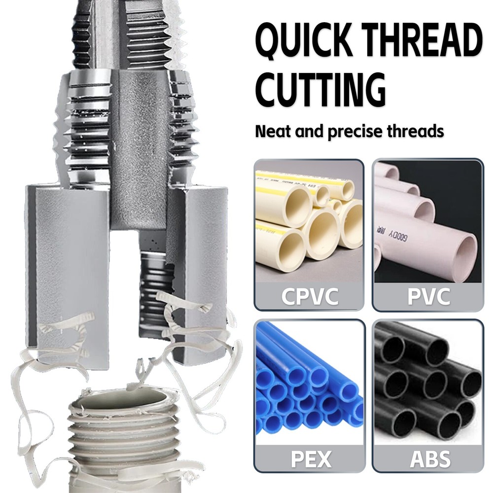 2pcs Integrated Internal & External Pipe Threading-Tool, PVC Pipe Threader Kit