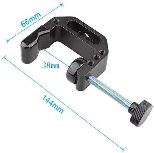 Classic Black Universal C-Clamp for Desks - Lightweight & Adjustable Design