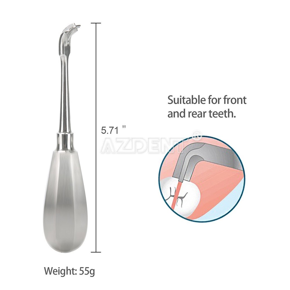 Dental crown removers, curved separators, elevators, and extractors