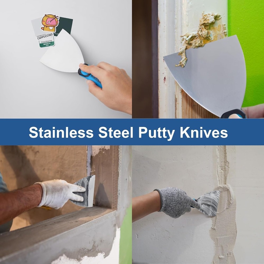 Stainless Steel Drywall Tools Set with Mud Pan