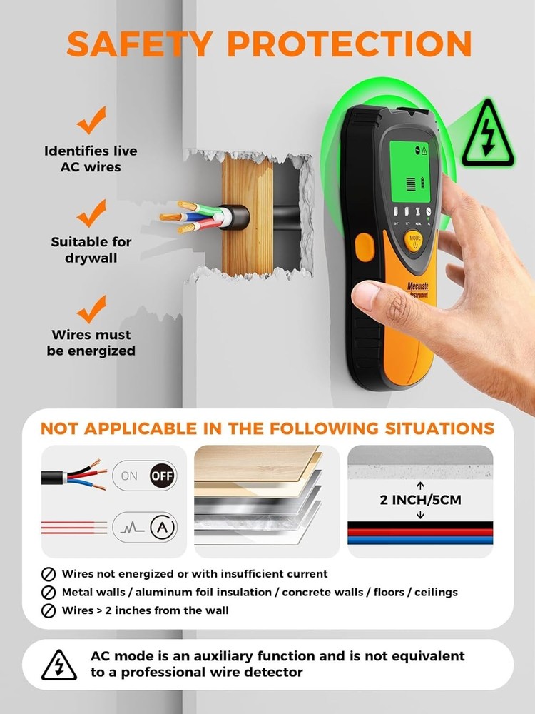 User-Friendly LCD Stud Finder with Multi-Mode Detection - Ideal for DIY Projects
