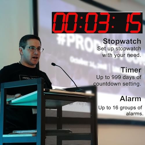 Digital Wall Clock, Oversize Led Digital Clock Large Display with Auto Red