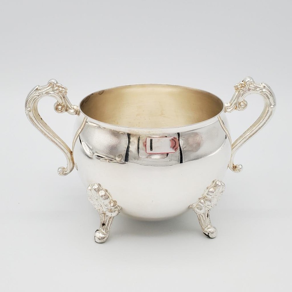 Floral Leonard Silver Plated Sugar Bowl