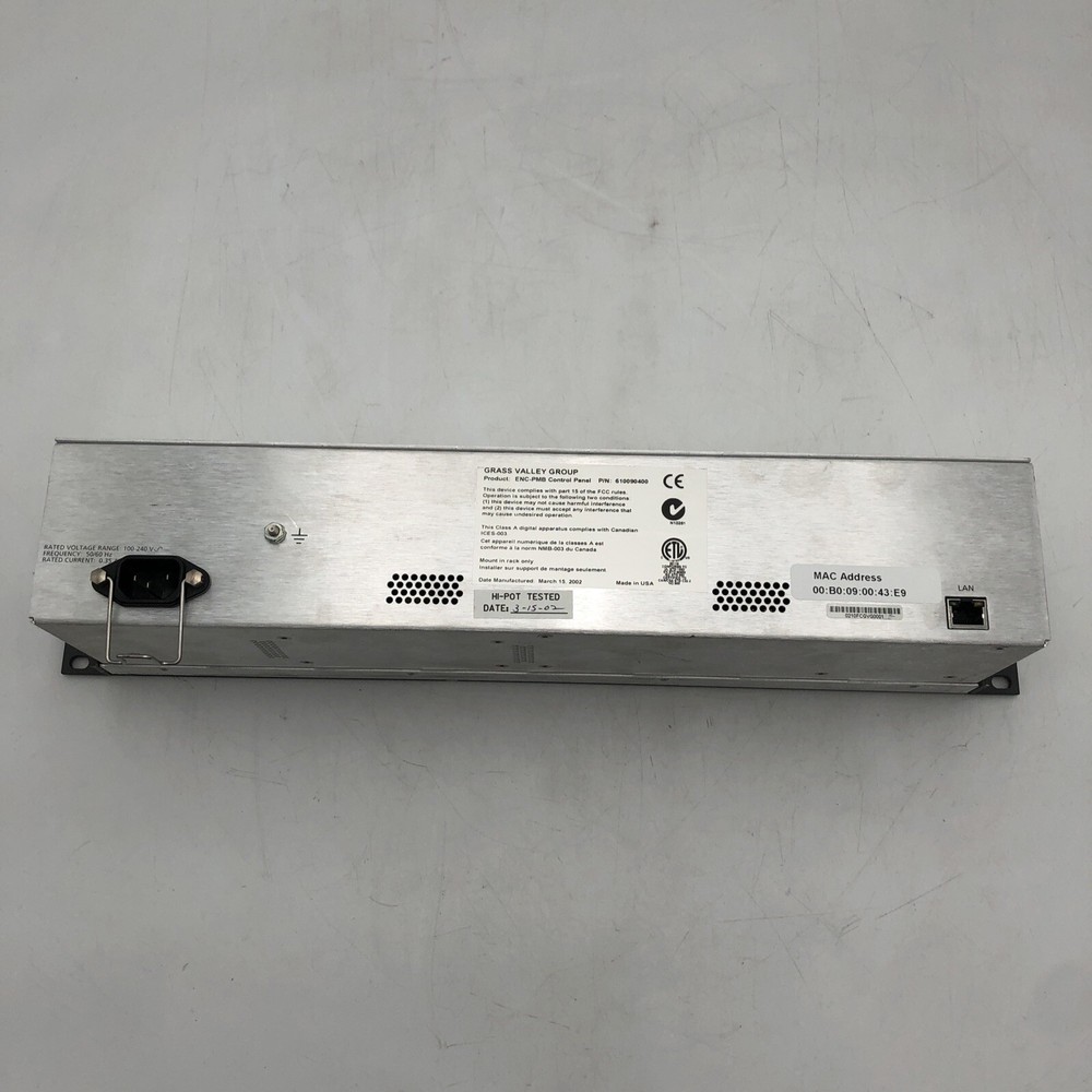 USED Grass Valley Encore/Prelude PMB Control Panel POWER TESTED READ A