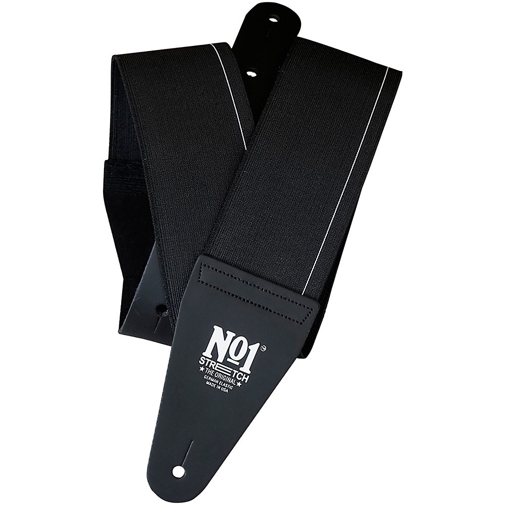 No1 Stretch Strap No1 Elastic Guitar Strap Black Medium