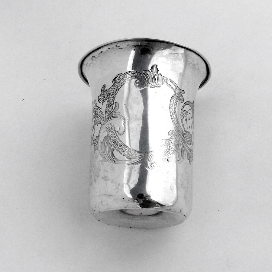 Beaker Cup 13 Loth Silver Engraved Cartouche No Mono