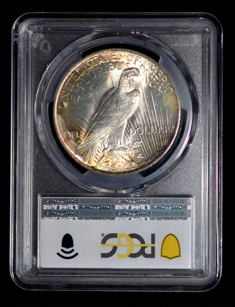 PCGS MS64 1923 Peace Silver Dollar nicely toned both side