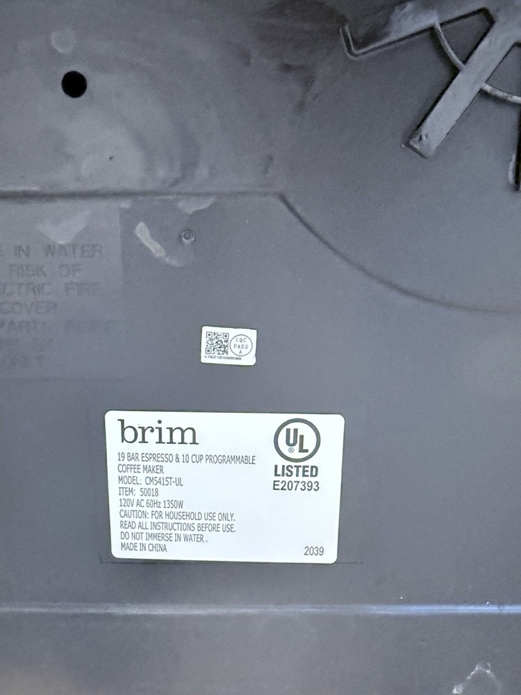 brim19 BAR ESPRESSO & 10 CUP PROGRAMMABLE COFFEE MAKER