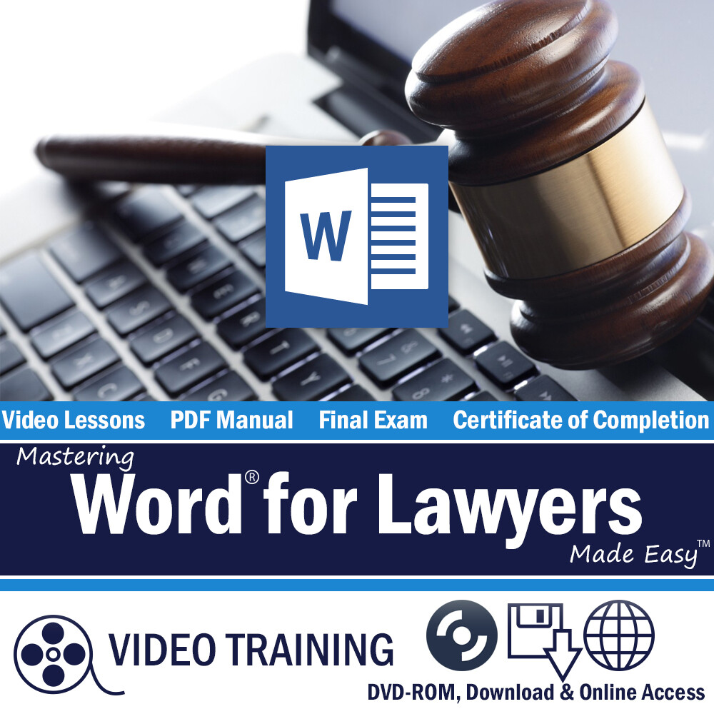 Microsoft WORD FOR ATTORNEYS & LAW FIRMS 2013 & 2010 DVD-ROM Training Tutorial