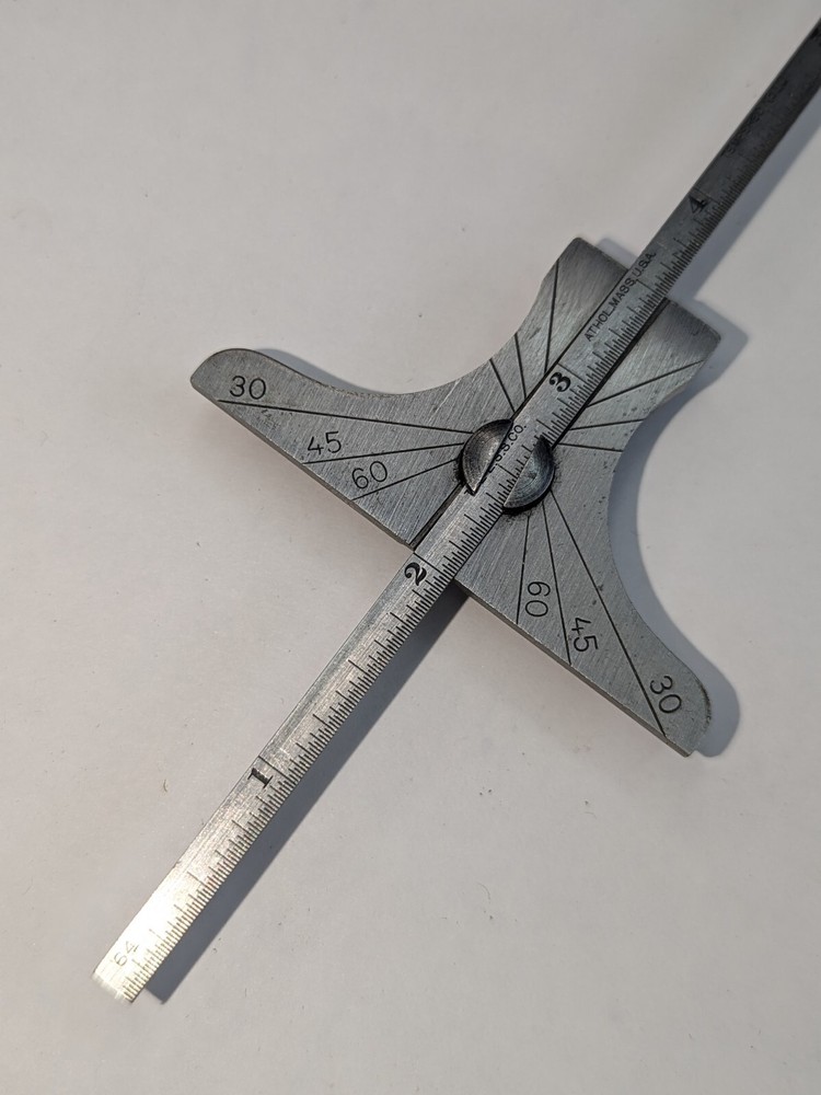 GENERAL HARDWARE MFG DEPTH PROTRACTOR GAGE SCALE NO. 444