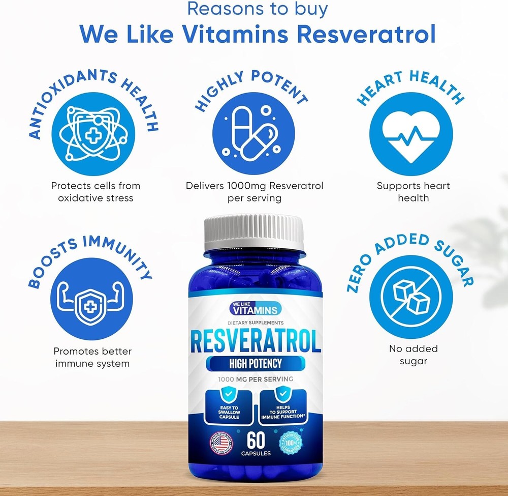 Resveratrol 1000mg 60 Count
