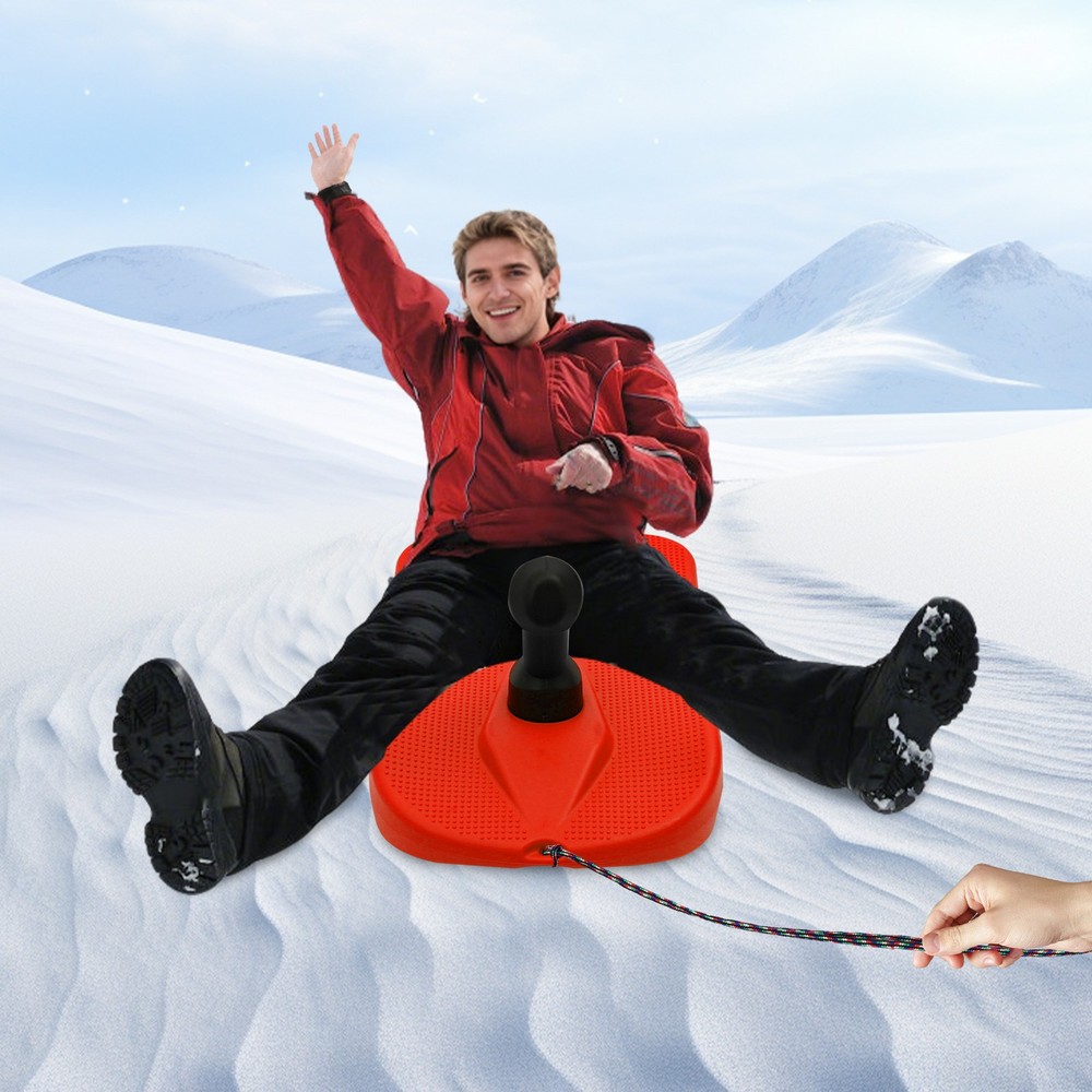 Sledding Snowboard Sled Snow Board Tool w/ Handle & Pull Rope for Kid Winter Fun