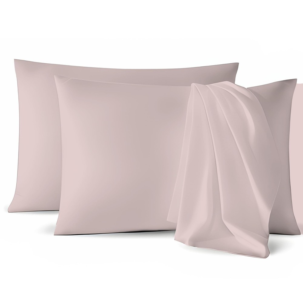 Micropuff Standard Size Pillow Cases, Open End - 2 Pack - Soft and Breathable...