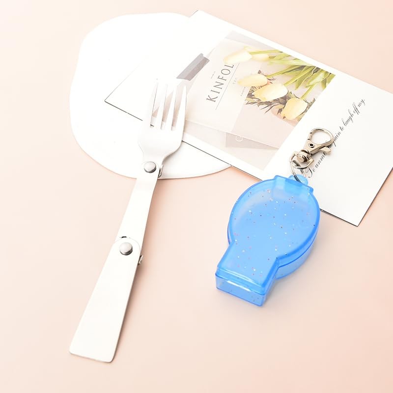 Folding Forks Silverware with Case Portable Foldable Travel Camping Utensils ...