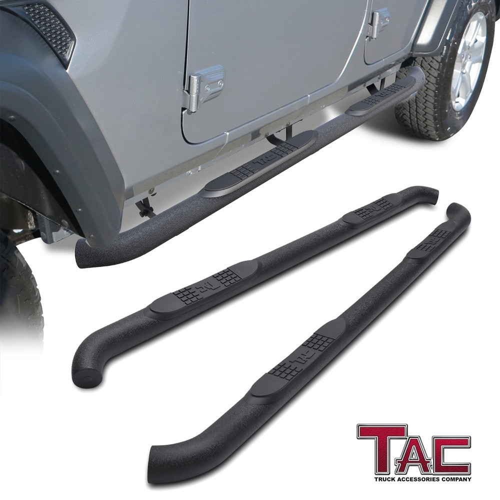For 19-26 Chevy Silverado/GMC Sierra 1500 Crew Cab 3" Texture Side Step Rails