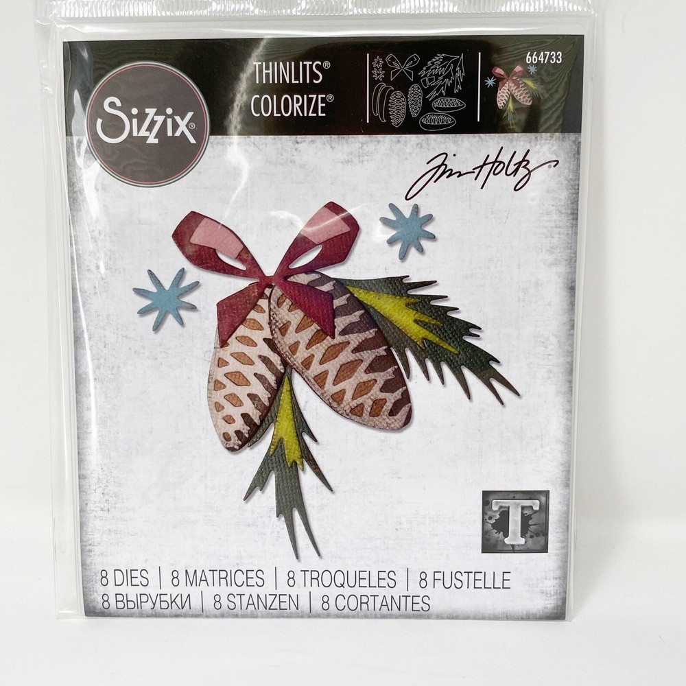 Sizzix Thinlits Tim Holtz Festive Trims Colorize Christmas Cutting Dies 664733